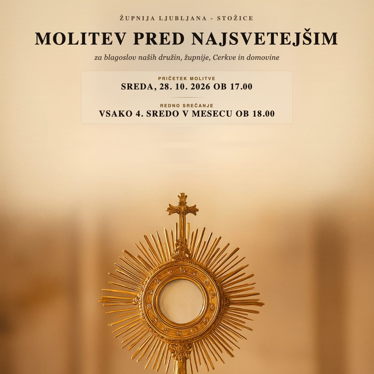 28. 10. 2026: Molitev pred Najsvetejšim